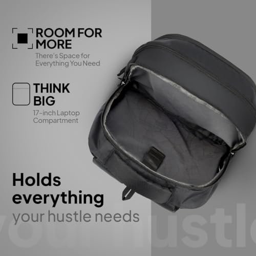 American Tourister Valex | 28L Backpack | 17" Laptop Bag | 2 Compartments | College & Office Backpack for Men and Women | Black | 1 Year Global Warranty - Image 3
