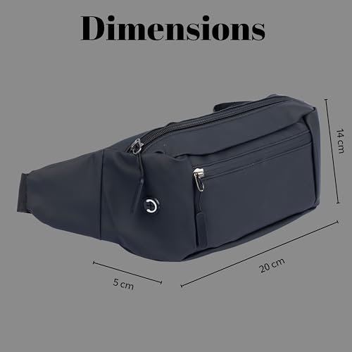 PRANIJ Waist Pack Bag Fanny Pack for Men & Women with Adjustable Strap for Outdoors Workout Traveling Casual Hands-Free Wallets Running Hiking Cycling (Black) - Image 2