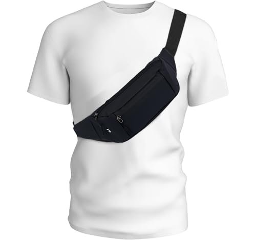 PRANIJ Waist Pack Bag Fanny Pack for Men & Women with Adjustable Strap for Outdoors Workout Traveling Casual Hands-Free Wallets Running Hiking Cycling (Black) - Image 3