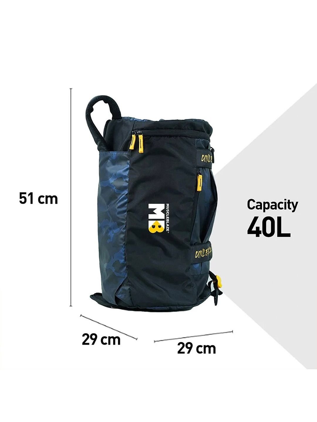 MuscleBlaze Unisex Typography Printed Gym Backpack - Image 4