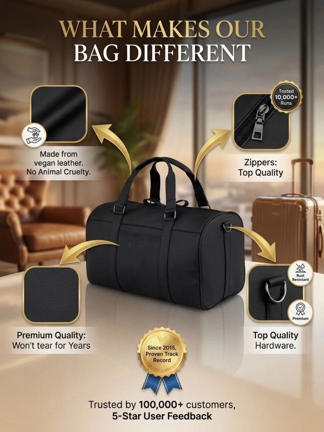 VISMIINTREND Leather Handheld Bag - Image 4