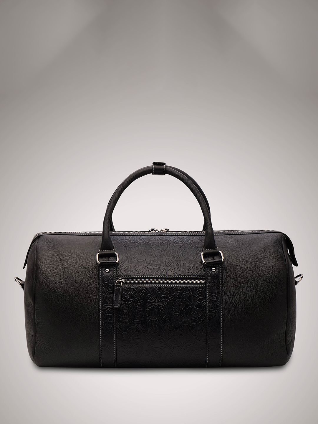PERF Unisex Travel, Gym & Weekend Leather Duffel Bag With Two Short Handles - Image 3