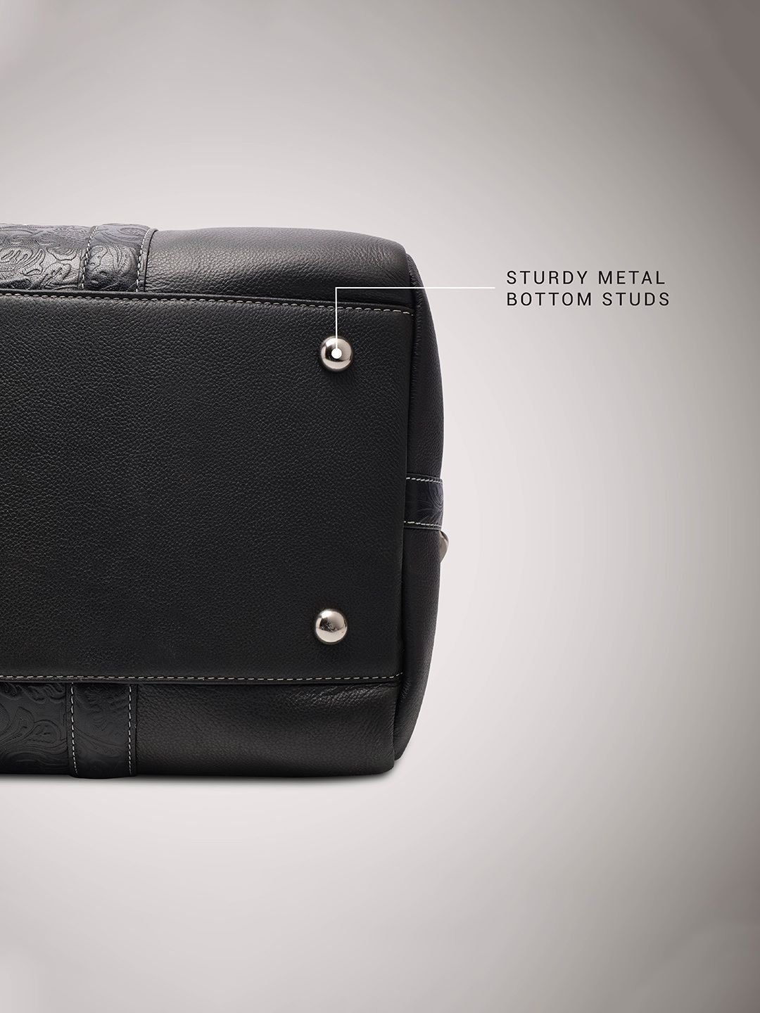 PERF Unisex Travel, Gym & Weekend Leather Duffel Bag With Two Short Handles - Image 4