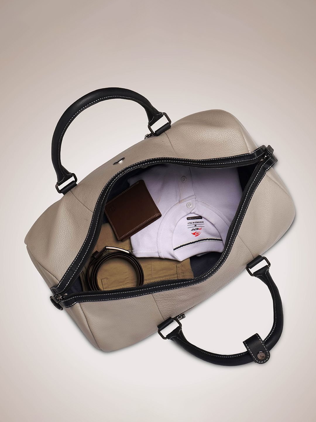 PERF Unisex Travel, Gym & Weekend Leather Duffel Bag With Two Short Handles - Image 4