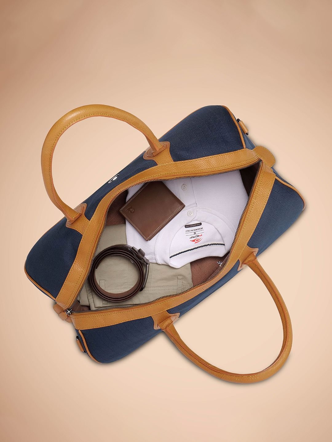 PERF Unisex Travel, Gym & Weekend Leather Duffel Bag With Two Short Handles - Image 4
