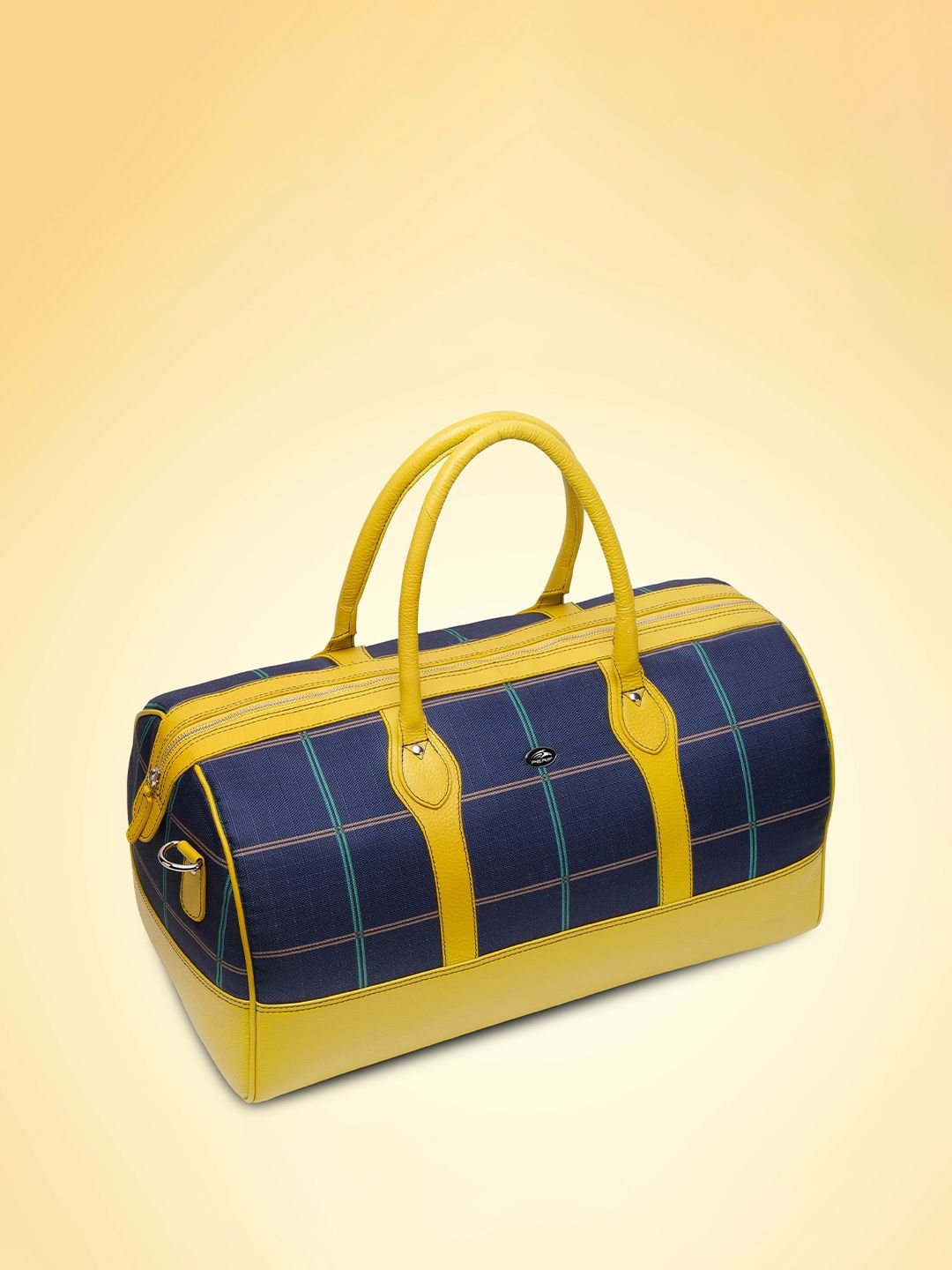 PERF Unisex Colorblocked Travel, Gym & Weekend Leather Duffel Bag With Two Short Handles - Image 2