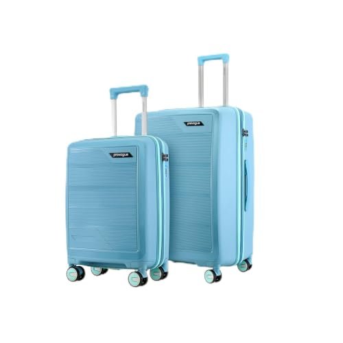 Provogue Spectrum Hard-Sided PP Trolley Bag Set of 2 | Expandable Space with 8 Wheels Trolley Bags for Travel | Lightweight with Combination Lock | 5 Year Warranty (Frost Fade Blue)