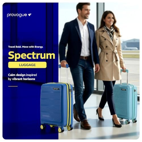 Provogue Spectrum Hard-Sided PP Trolley Bag Set of 2 | Expandable Space with 8 Wheels Trolley Bags for Travel | Lightweight with Combination Lock | 5 Year Warranty (Frost Fade Blue) - Image 3