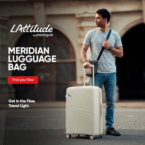 Meridian Set of 3 Trolley Bags Cabin + Medium + Large Polypropylene Hard Suitcase, 8 Spinner Wheels, 2-Pocket Convipack, Recessed Number Lock Ghost Grey/Limestone Grey - Image 2