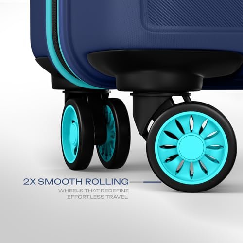 Safari Polypropylene Spinner Pentagon Pro 8 Wheels Set Of 3 (Cabin + Medium + Large) Trolley Bags, Hard Case, 360º Wheeling Luggage, Suitcase For Travel, Navy, 55, 65, 75 cm - Image 3