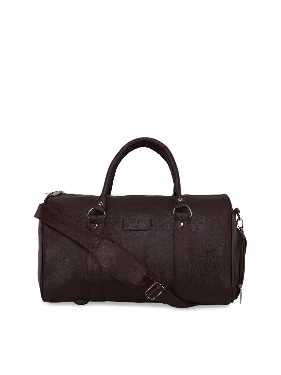 Leather World Unisex Brown Solid Medium Duffle Travel Luggage Bag