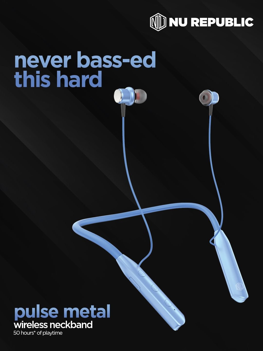 Nu Republic Nu Republic Pulse Metal Wireless Neckband with Upto 50 hours Playtime, ENC, Dual Pairing - Image 2