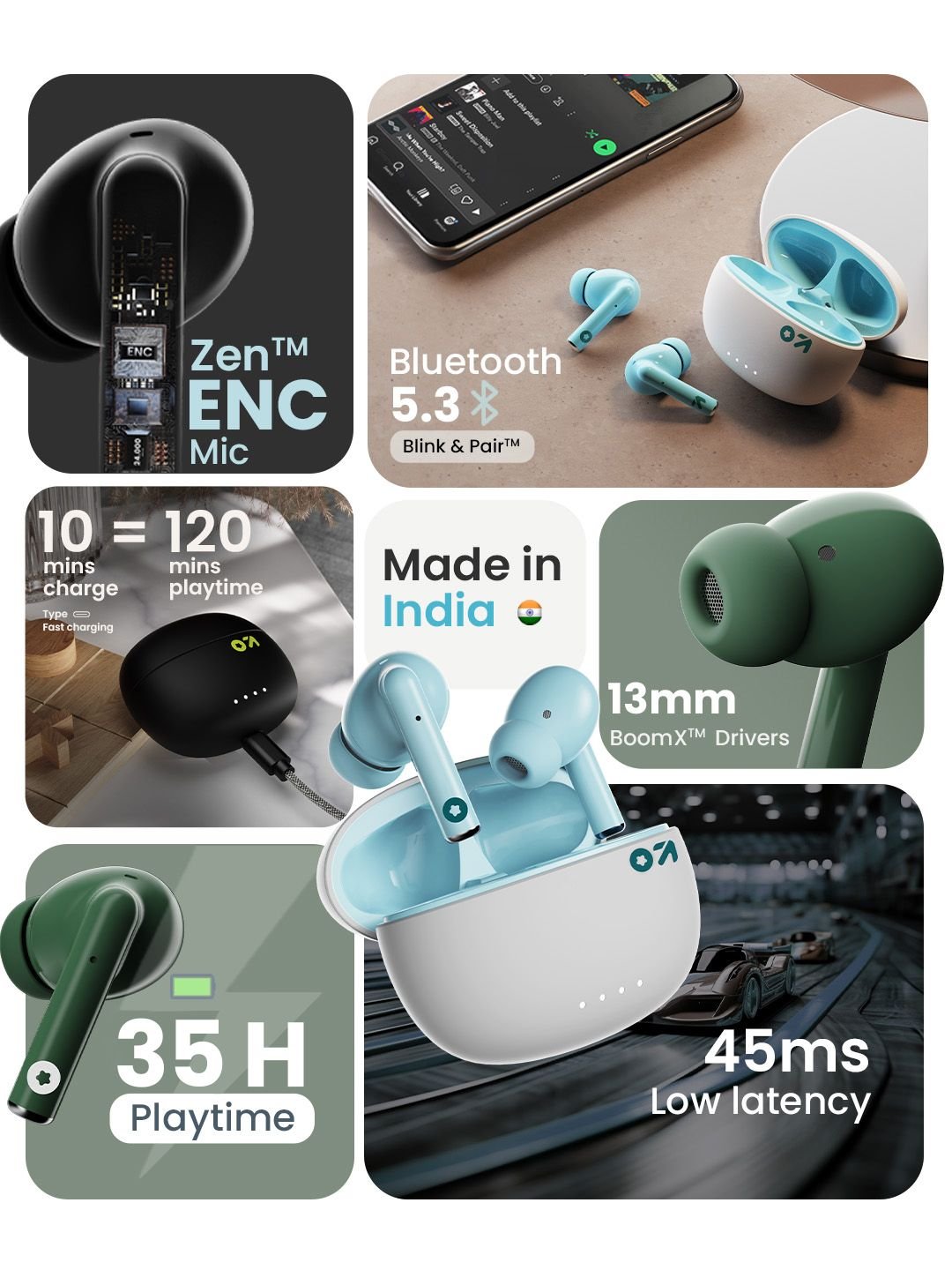 GOBOULT Shadow with Zen ENC Mic 35hrs Playtime Low Latency Gaming Bluetooth 5.3v - Image 2