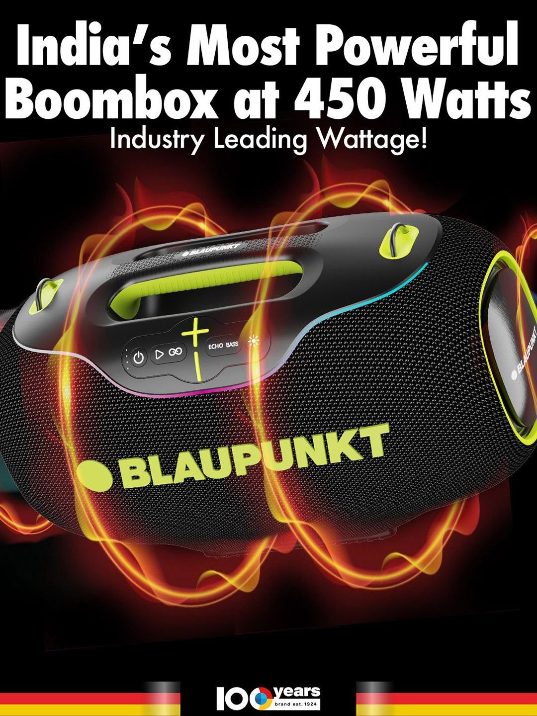 BLAUPUNKT Atomik Knightz 450W Boombox Bluetooth Speaker With Wireless Karaoke Mic - Image 2