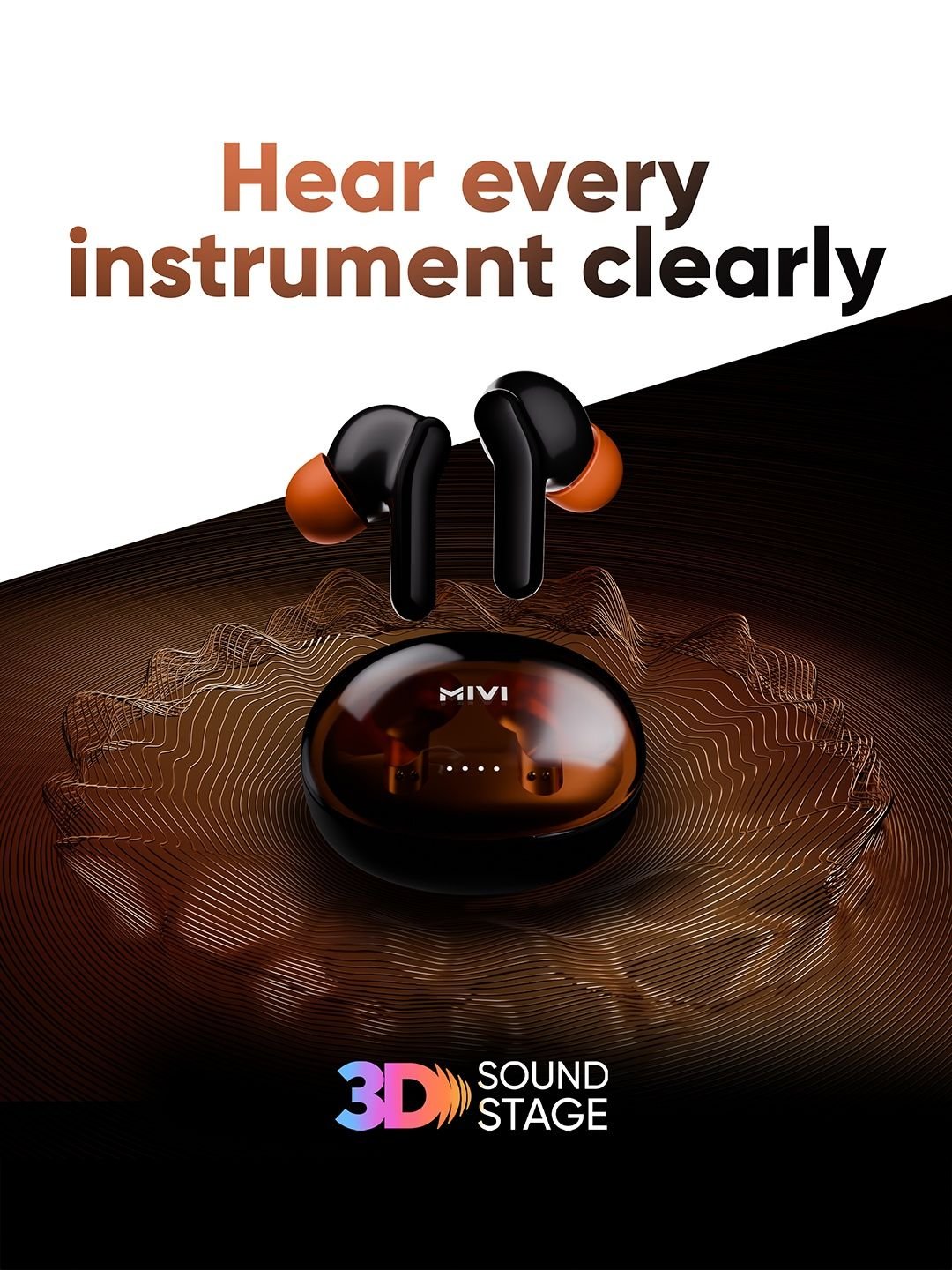 mivi DuoPods Roar TWS Earbuds - Carbon Black - Image 3