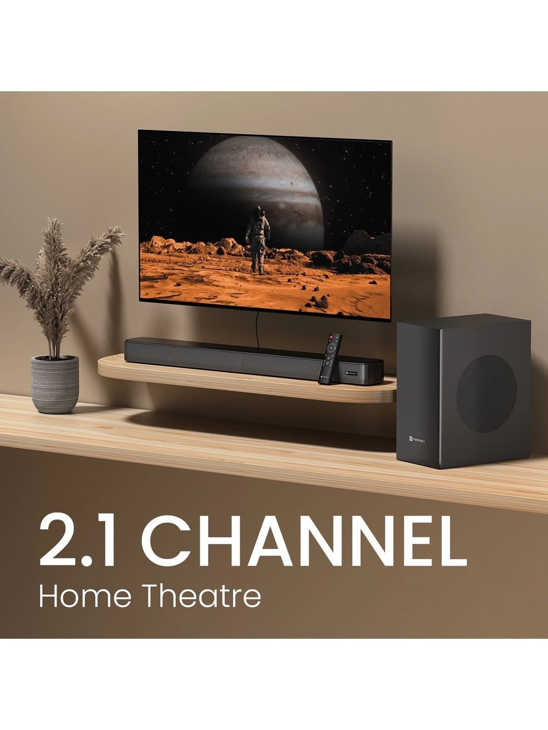 Portronics Spatial Arc Wired Subwoofer EQ Modes Soundbar - 200W - Image 2
