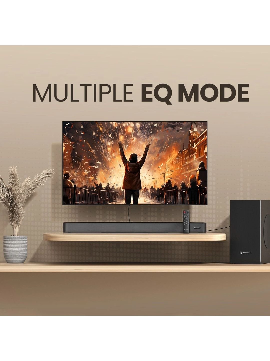 Portronics Spatial Arc Wired Subwoofer EQ Modes Soundbar - 200W - Image 4