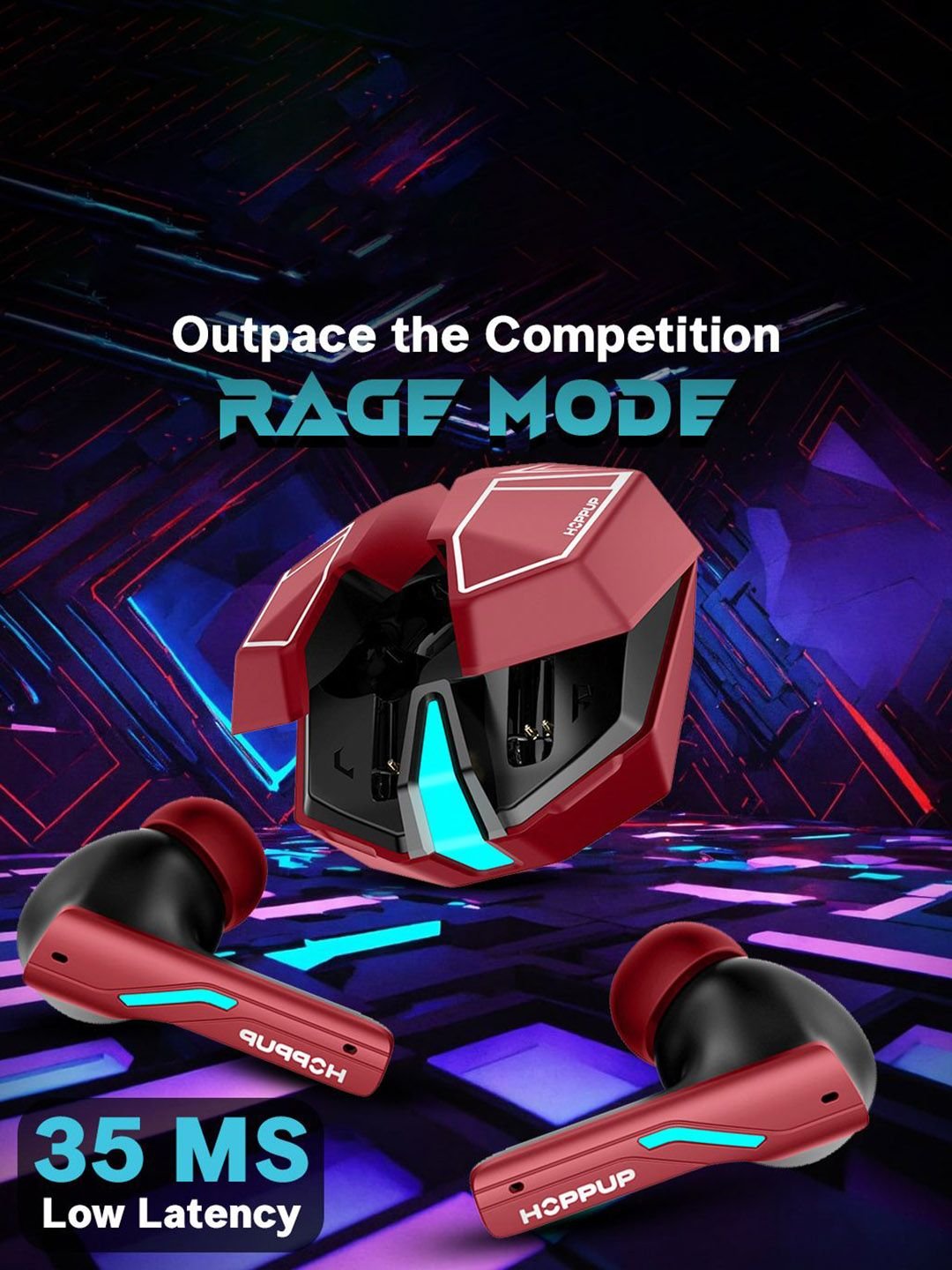 HOPPUP Xo6 Gaming Earbuds With 35MS - Image 3