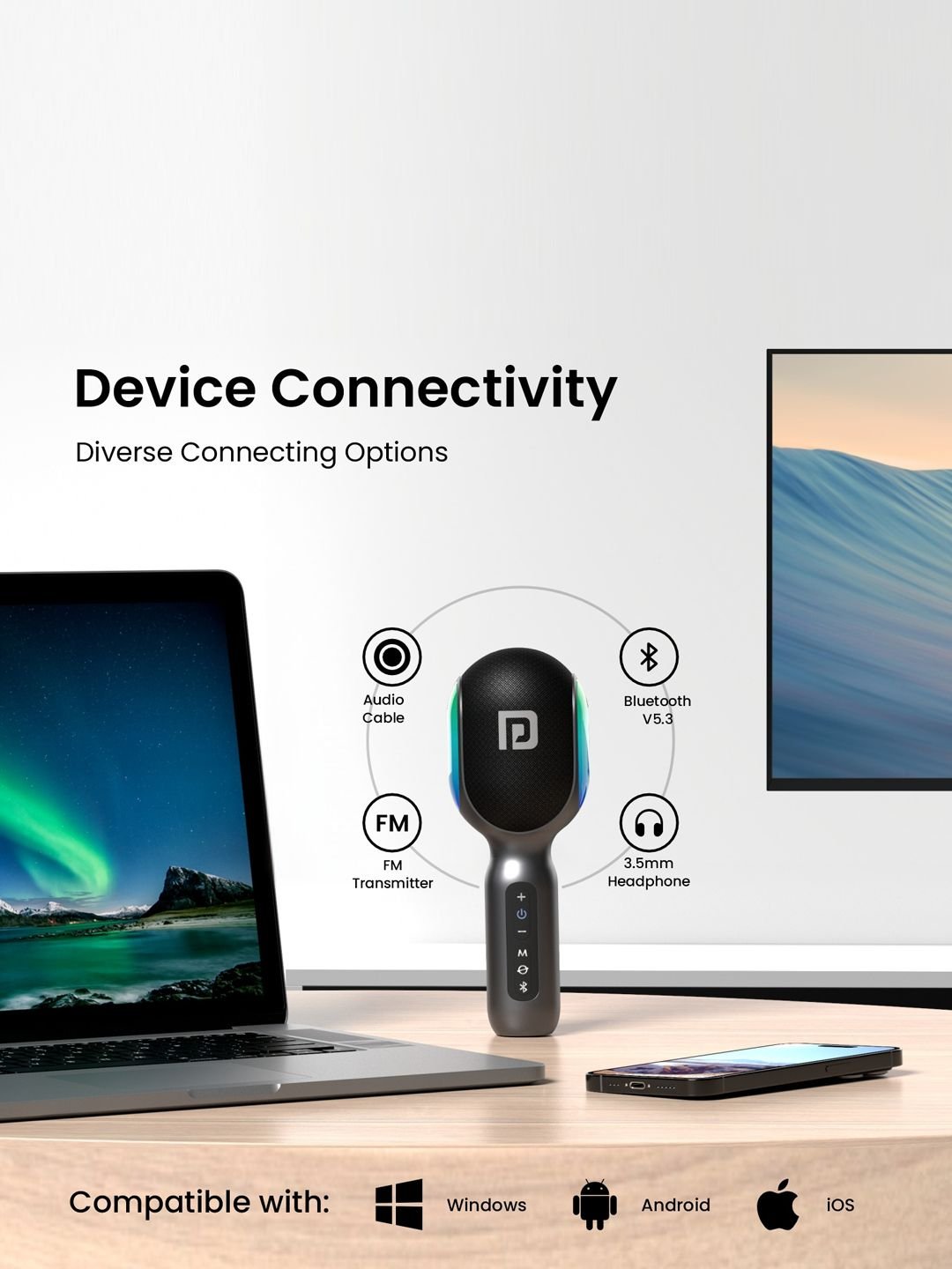 Portronics 5 in 1 Portable Handheld Mic Speaker - Image 2