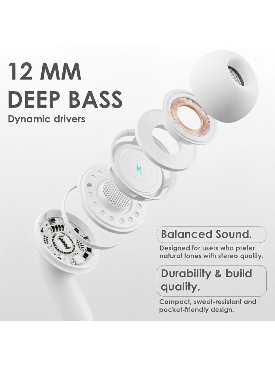 inear Juke Buds T-5 True Wireless Bluetooth Earbuds-Type-C Insta-Charge- 40H Playtime - Image 2