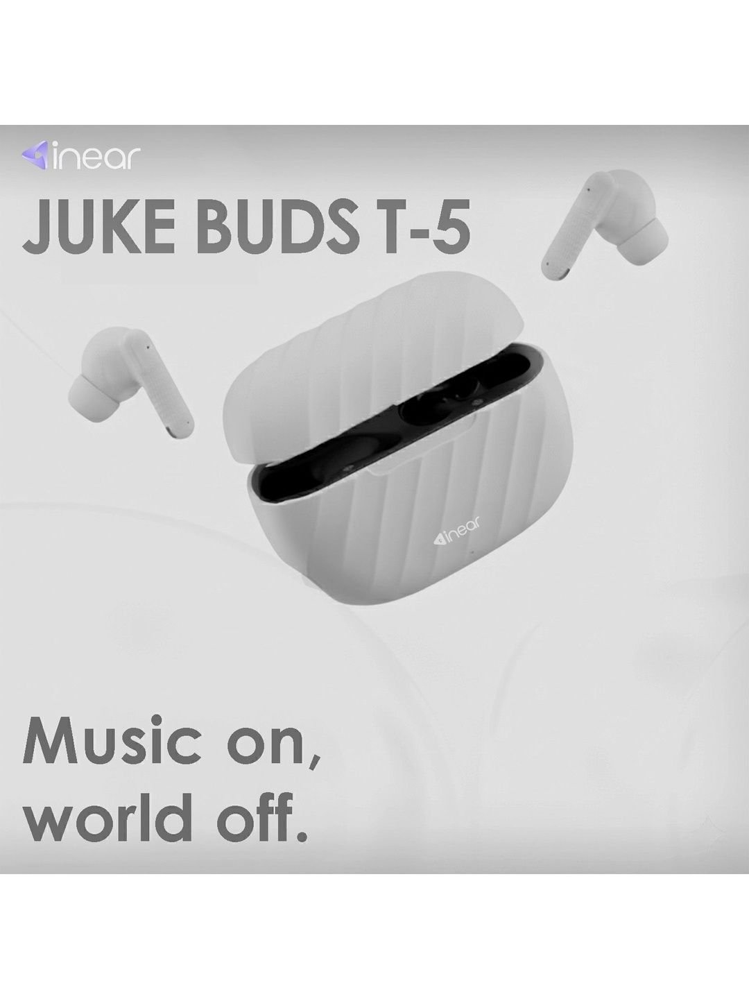 inear Juke Buds T-5 True Wireless Bluetooth Earbuds-Type-C Insta-Charge- 40H Playtime - Image 4