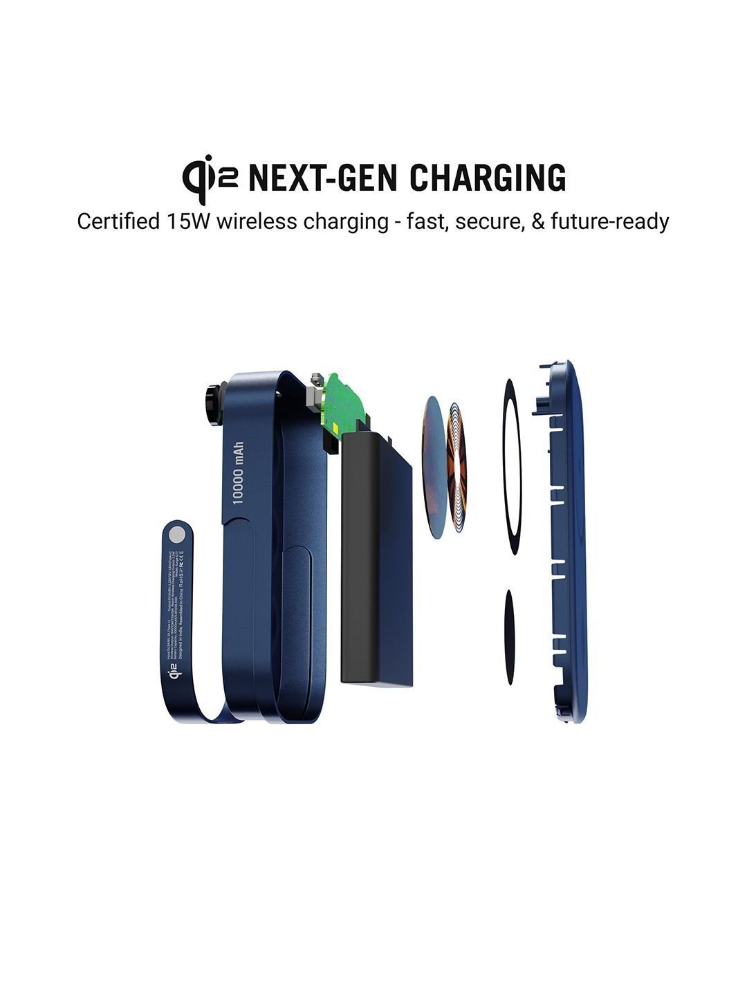 DailyObjects Loop Qi2-Certified Power Bank 10000 mAh, Model - F50-C (Space Blue) - Image 3