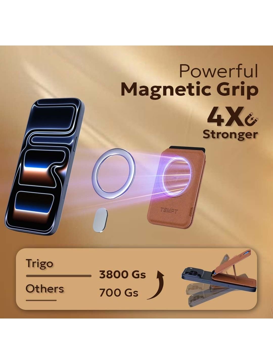 Tempt Trigo 15W MagSafe Wallet Charger - Image 3