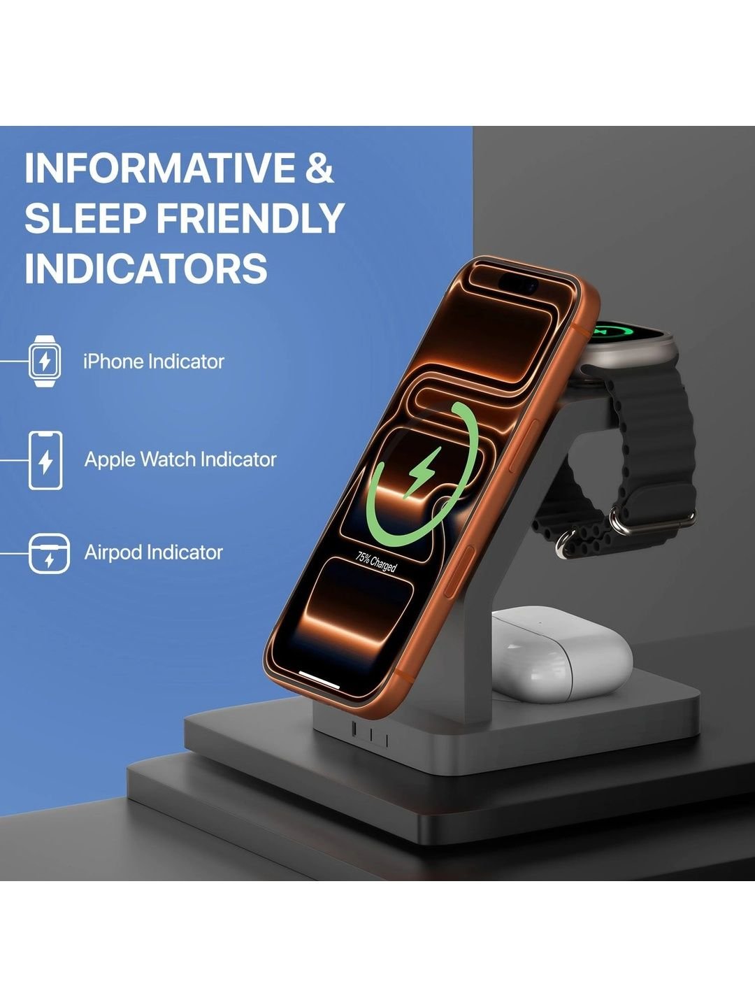 DR VAKU 3 In 1 23W Magnetic Mag-Safe Wireless Charger - Image 2