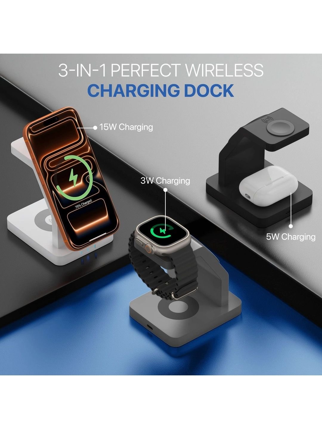 DR VAKU 3 In 1 23W Magnetic Mag-Safe Wireless Charger - Image 3