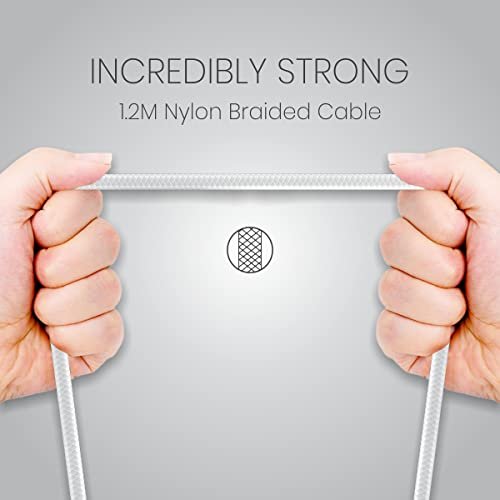Portronics Konnect L POR-1403 Fast Charging 3A Type-C Cable 1.2 Meter with Charge & Sync Function for All Type-C Devices (White) - Image 2