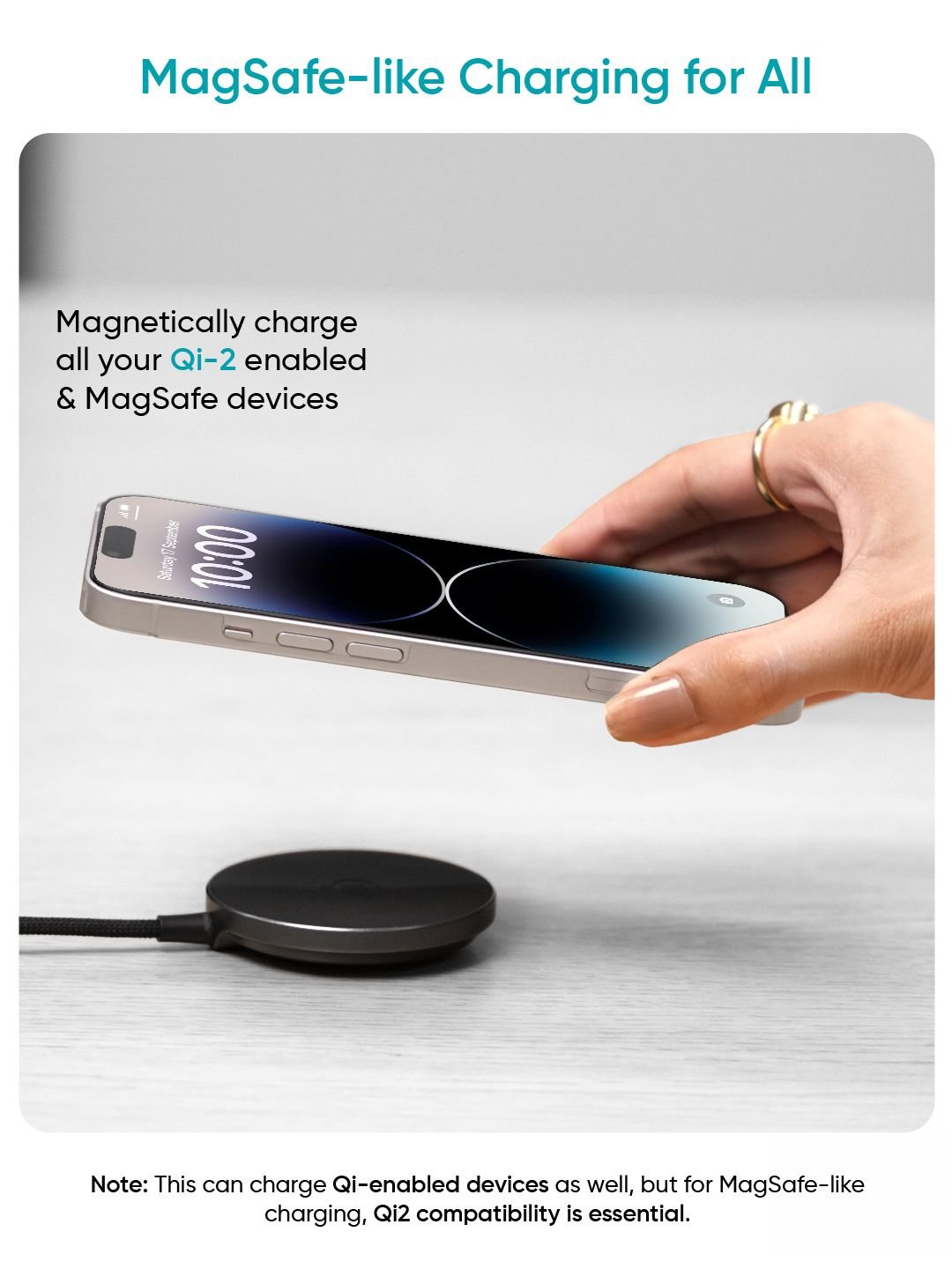 Ambrane AerosynQ B 15W Qi-2 MagSafe with 60W Type C Wireless Charger - Image 3