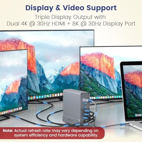 Portronics MPort Vault Pro 15-in-1 Type-C Metal Docking Station, Dual 4K@30Hz HDMI, 8K@30Hz DP, Triple Display Outpt, 100W PD, USB 3.2 & 3.0, 1000M Ethernet, SD/microSD 3.0 Slots - Image 4