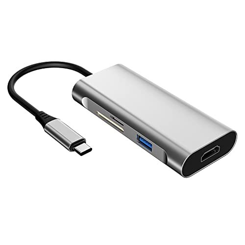 Basics USB-C Hub Dock 7-in-1 with 4K 30HZ HDCP Compliant, Aluminium Type C Adapter with 4K HDMI Port, USB 3.0 Port, USB-C Power Delivery, TF/SD Card Reader, Mac and Windows USB-C Devices - Image 3