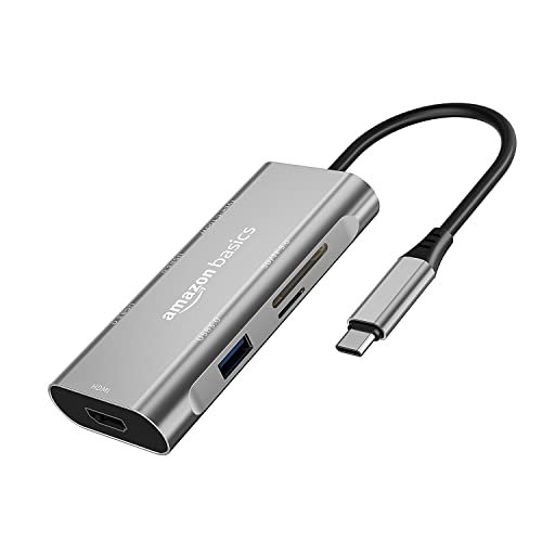 Basics USB-C Hub Dock 7-in-1 with 4K 30HZ HDCP Compliant, Aluminium Type C Adapter with 4K HDMI Port, USB 3.0 Port, USB-C Power Delivery, TF/SD Card Reader, Mac and Windows USB-C Devices - Image 4