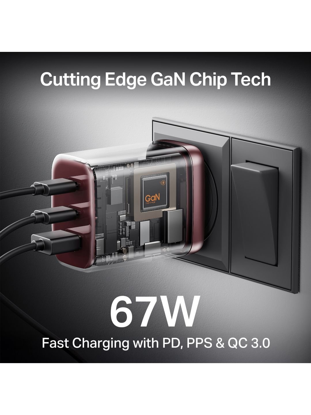 boAt 67W GaN Charger USB Type C Ultra-Fast Triple Port Charging with Auto-Detect & GaN Chip Tech - Image 3