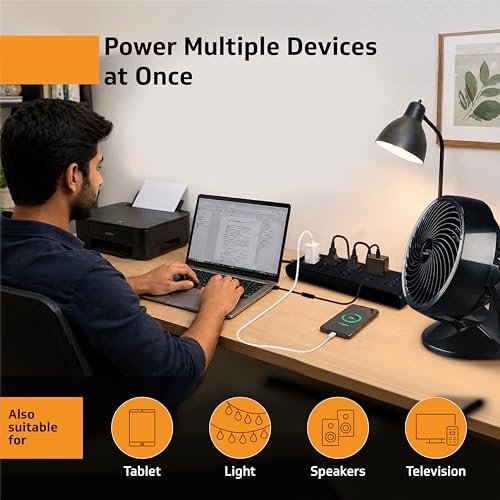 V-Guard Extension Board (MOV+Fuse) for Home & Office | 5m | 4 Sockets | Wall Mountable Power Strip, 1 Year Warranty, 6A 1500VA Load, Master Switch - Image 4
