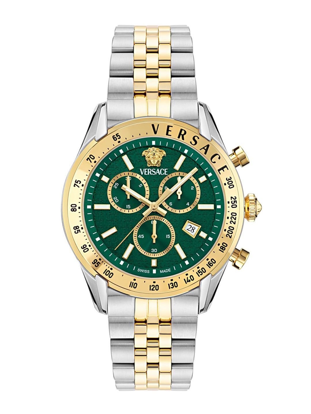 Men Embellished Dial & Stainless Steel Straps Analogue Watch VE8R00524