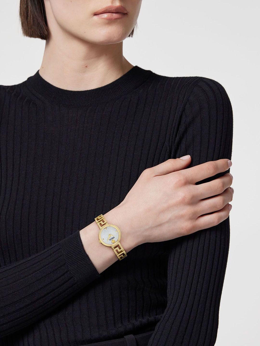 Women Embellished Stainless Steel Bracelet Style Straps Analogue Watch VE7A00524 - Image 4