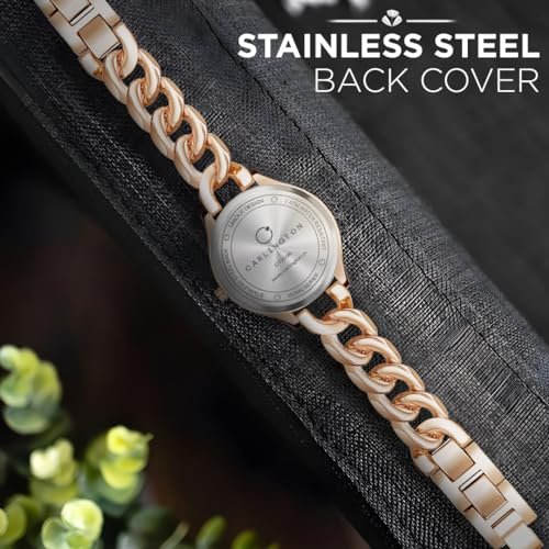 Carlington Iconic Analog Watches for Women with Premium Stainless Steel Link Chain Strap - CT 2036 - Image 2