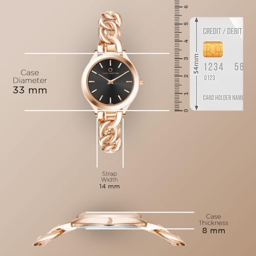 Carlington Iconic Analog Watches for Women with Premium Stainless Steel Link Chain Strap - CT 2036 - Image 3