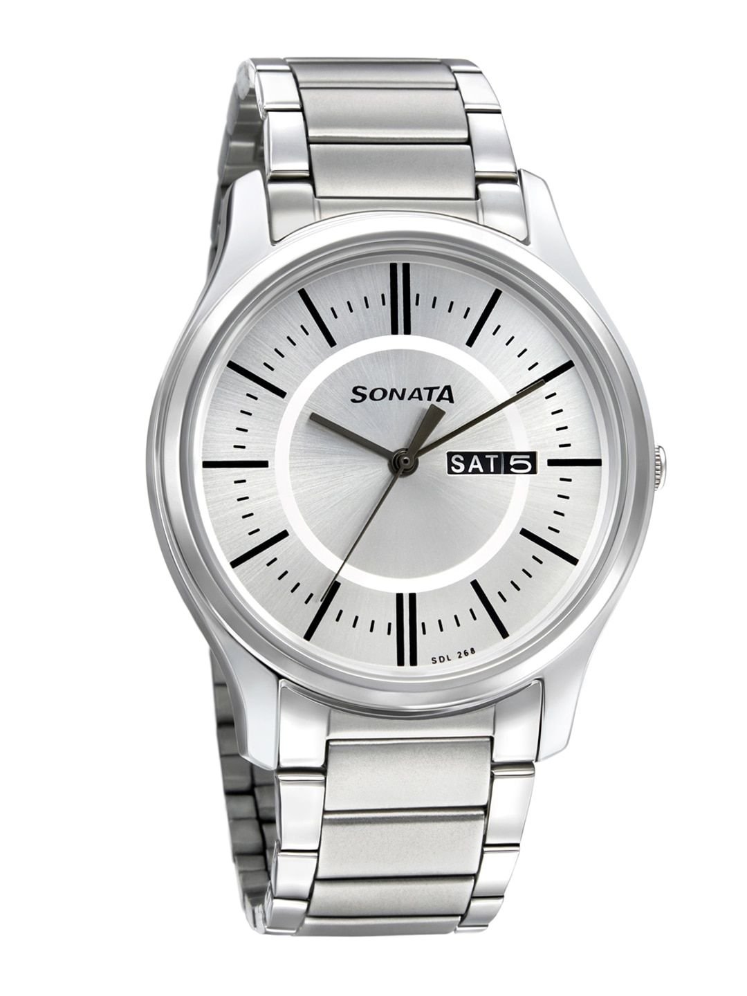 Sonata Essentials Quartz Analog With Silver Dial Watch For Men - Nt77082sm02w - Image 2