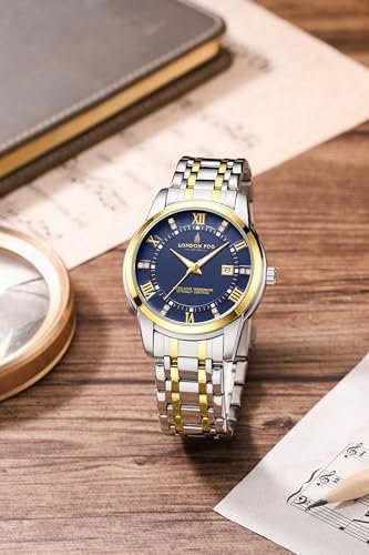 London Fog Regent Collection Analog Quartz Watch for Men with Round Dial and Stainless Steel Strap, Metal Case, Date Display, Luminous Hands & Hour Markers, Water Resistant - Image 3