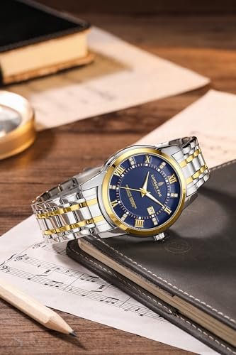 London Fog Regent Collection Analog Quartz Watch for Men with Round Dial and Stainless Steel Strap, Metal Case, Date Display, Luminous Hands & Hour Markers, Water Resistant - Image 4