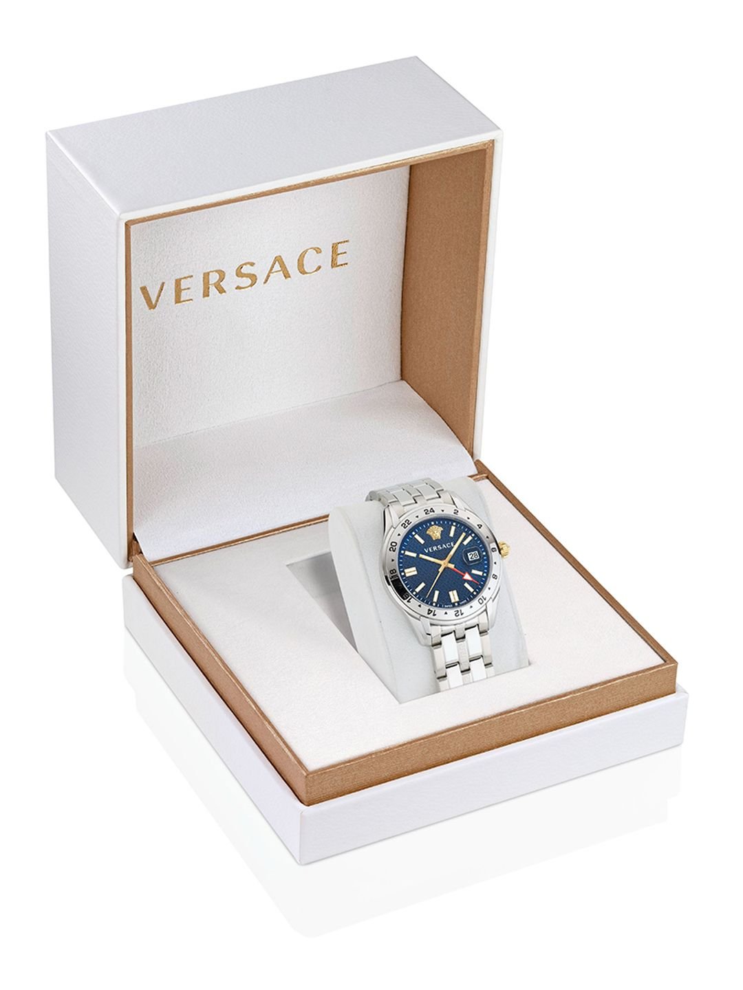 Versace Versace Men Textured Dial & Stainless Steel Straps Analogue Watch VE7C00523 - Image 4