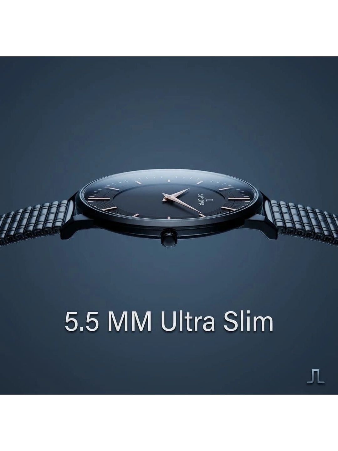 Men Brass Dial & Stainless Steel Bracelet Style Straps Analogue Watch Meredian Full Black - Image 4
