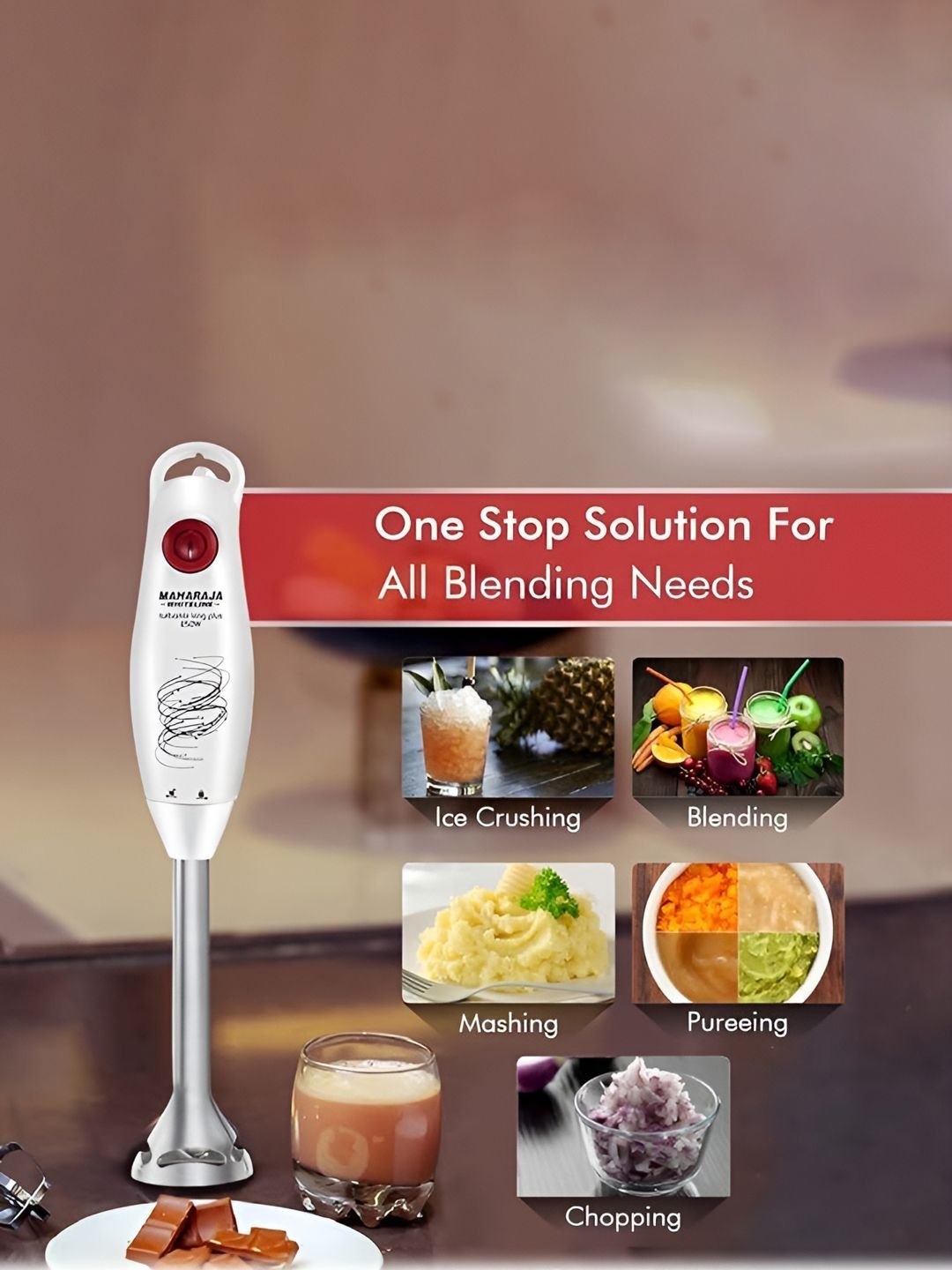 MAHARAJA WHITELINE TurboMix King Plus White 175 W Hand Blender - Image 3