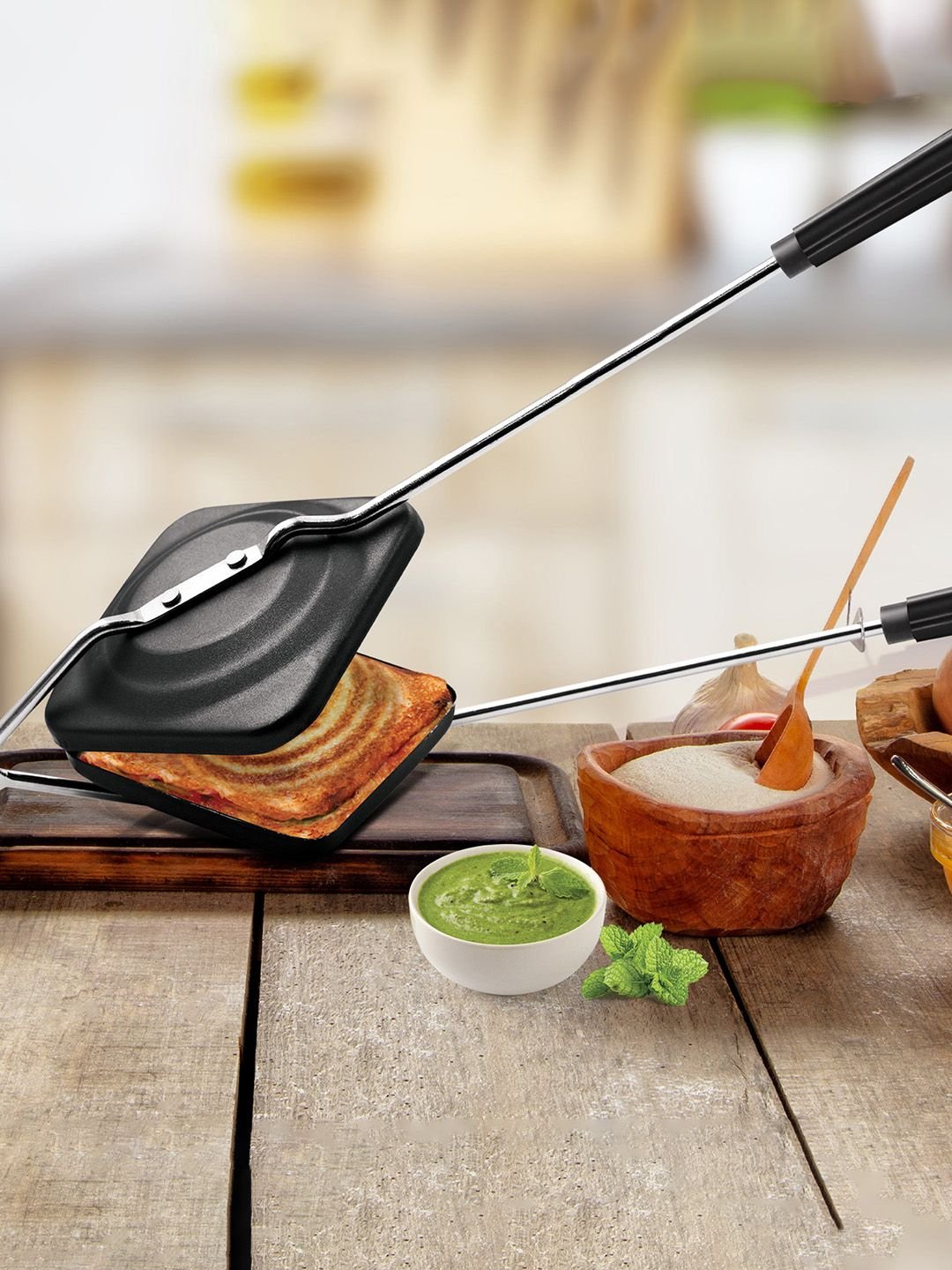 Milton Milton Pro Cook Sandwich Black Aluminum Toaster 14 cm