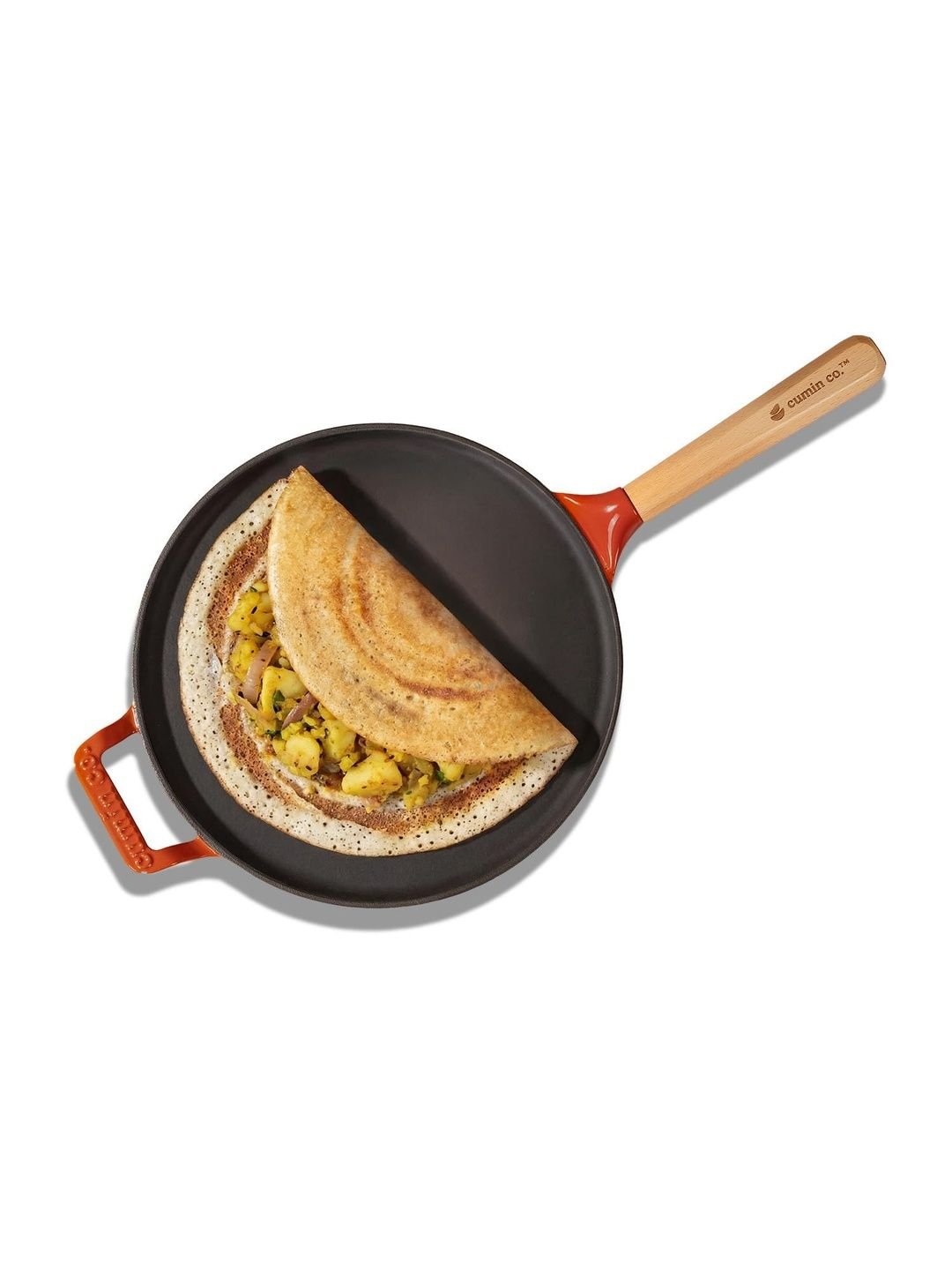 Cumin Co. CUMIN CO.Rust Cast Iron Non Stick Dosa Tawa Induction Base Cookware