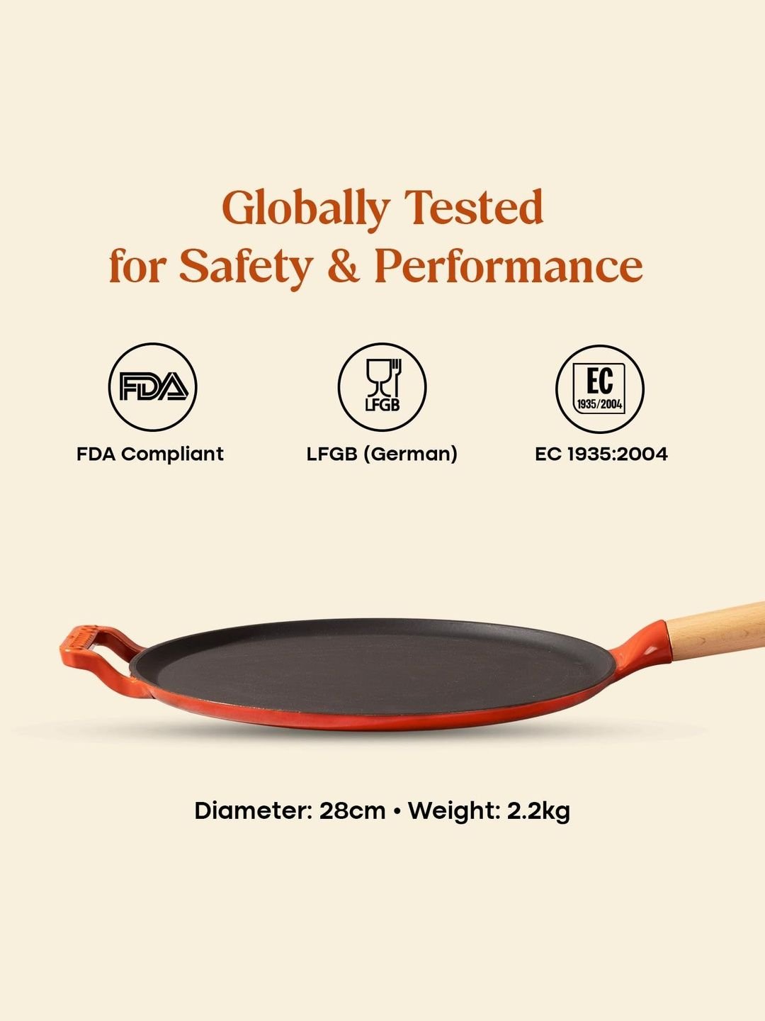 Cumin Co. CUMIN CO.Rust Cast Iron Non Stick Dosa Tawa Induction Base Cookware - Image 3