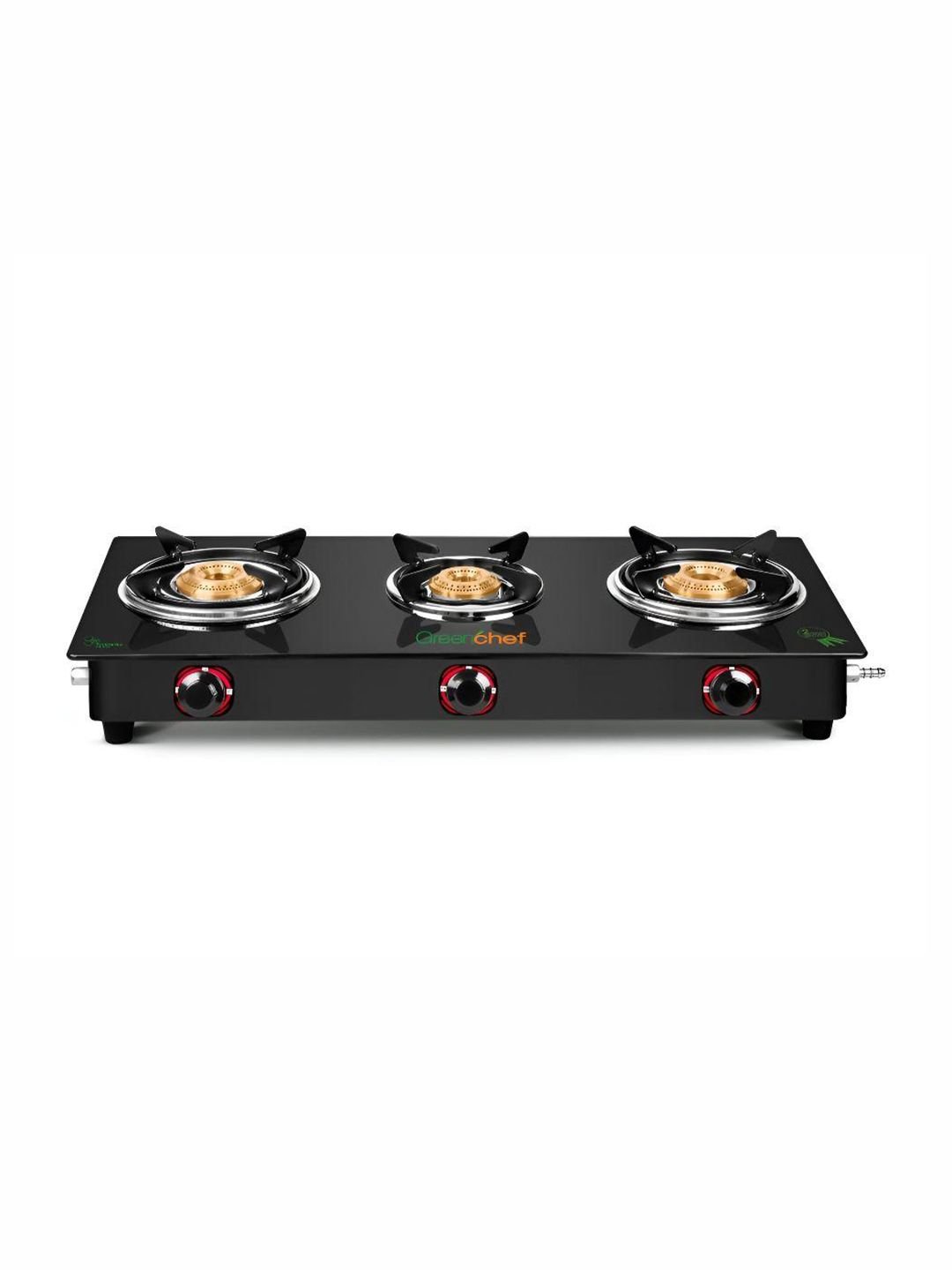 Greenchef Black Glass Top 3 Burner Gas Stove